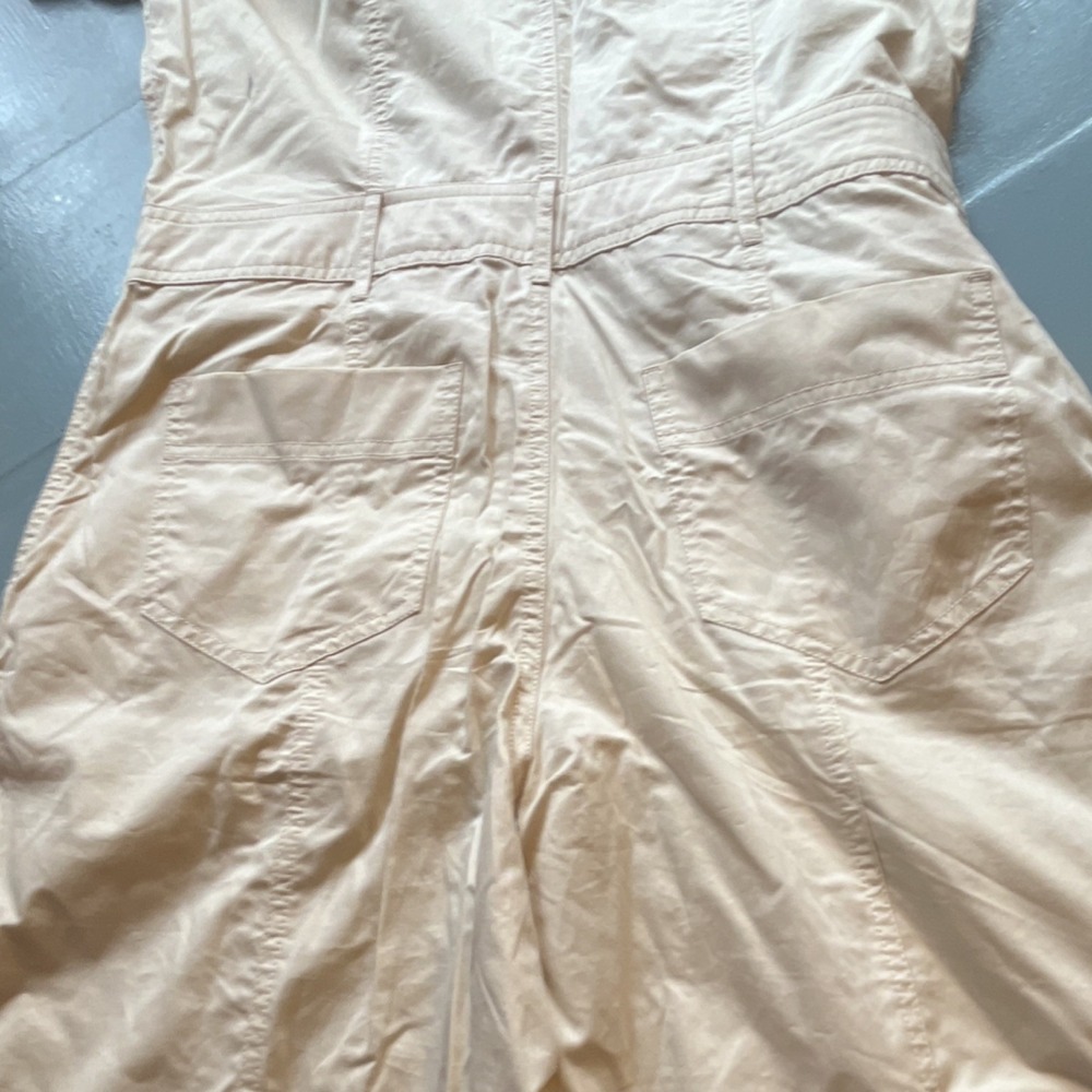 Zara Beige Collared Short Sleeve Wide-Leg Women's Regular Fit Jumpsuit Size S - Picture 8 of 11